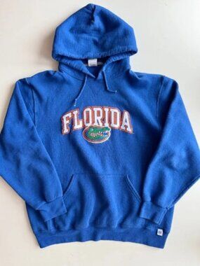 Russell Athletic FLORIDA GATORS Blue Fleece Hoodie Sweatshirt, Size L